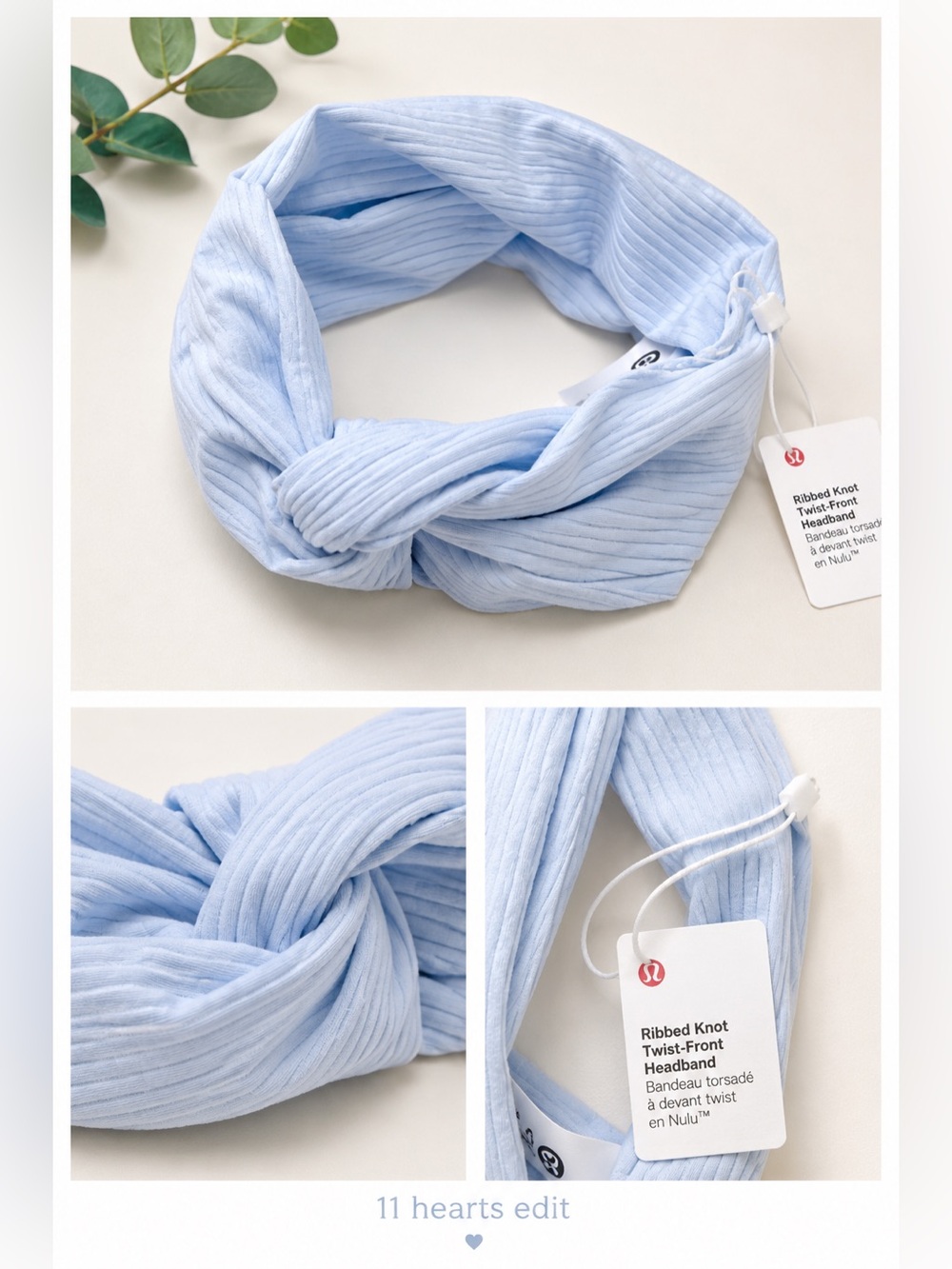Lululemon Ribbed Nulu Twist-Front Headband Windmill Blue O/S NWT